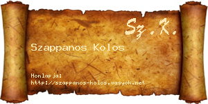 Szappanos Kolos névjegykártya